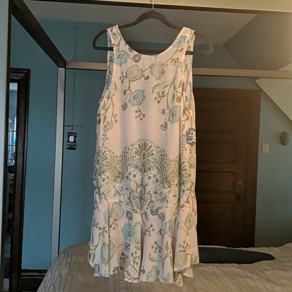Free People Dobby Dot Flounce Hem Slip Dress